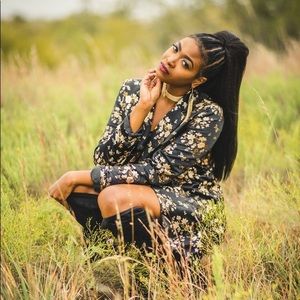 Ornate Detail Black and Gold Blazer